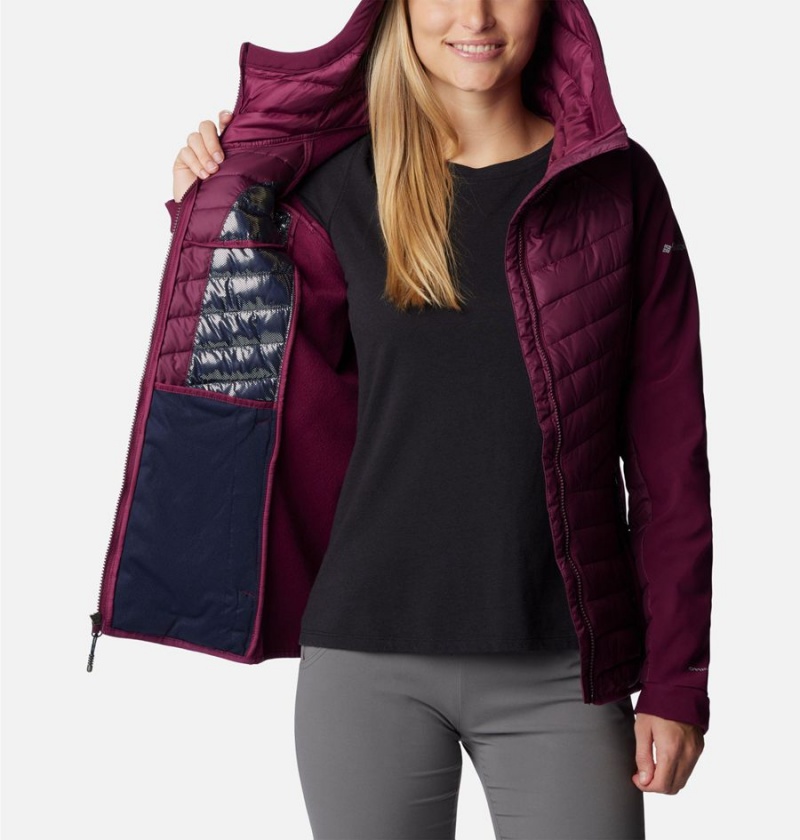 Purple Women's Columbia Powder Lite Hybrid Hooded Puffer Jacket | ZKYME-5648