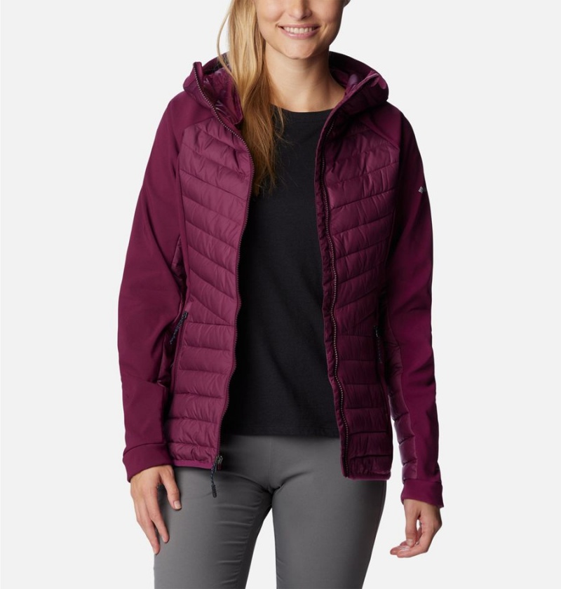 Purple Women's Columbia Powder Lite Hybrid Hooded Puffer Jacket | ZKYME-5648