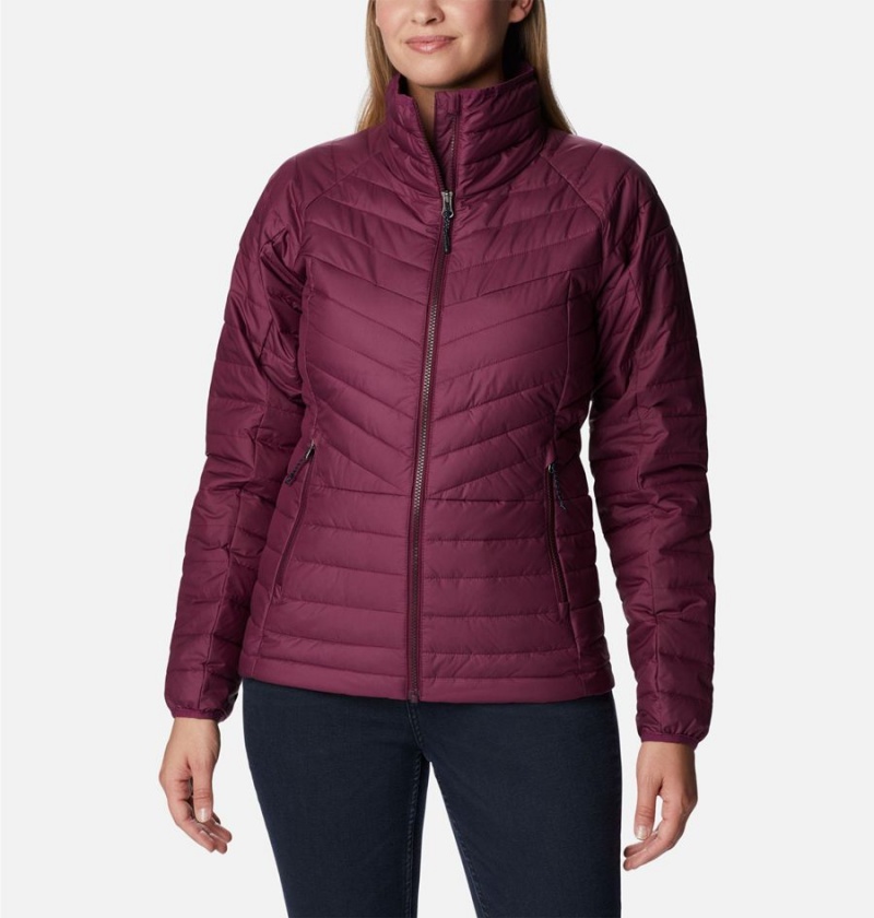 Purple Women\'s Columbia Powder Lite II Full Zip Puffer Jacket | NCRWP-9834