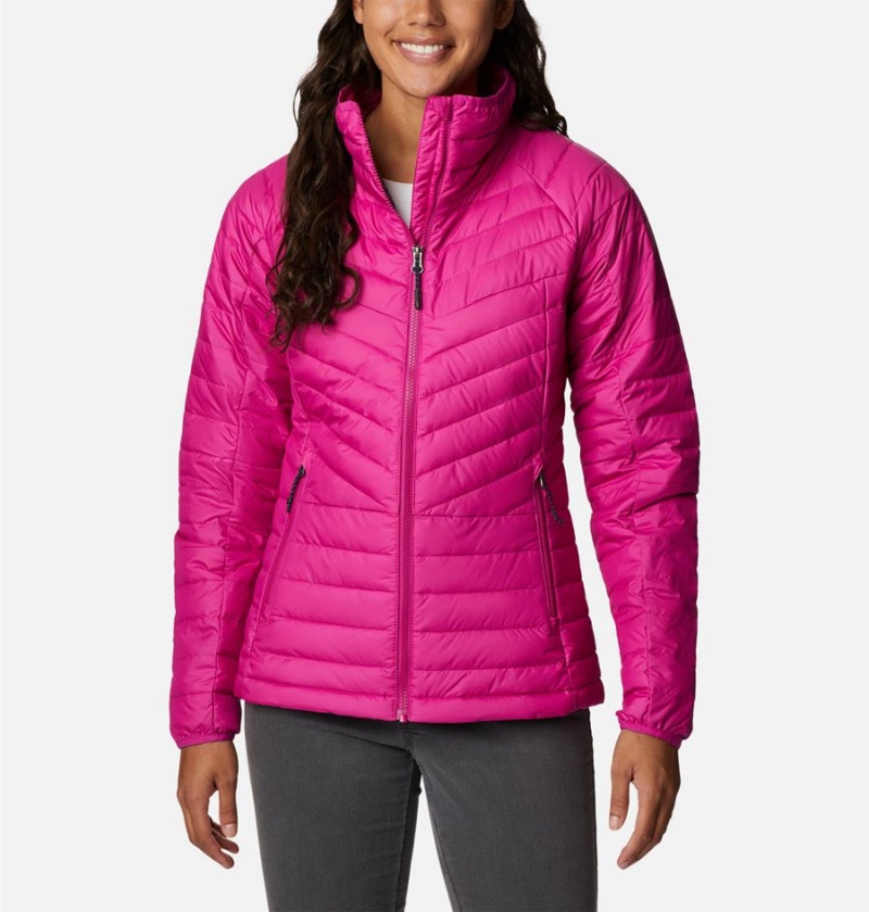 Purple Women\'s Columbia Powder Lite II Full Zip Puffer Jacket | EVMYJ-4098