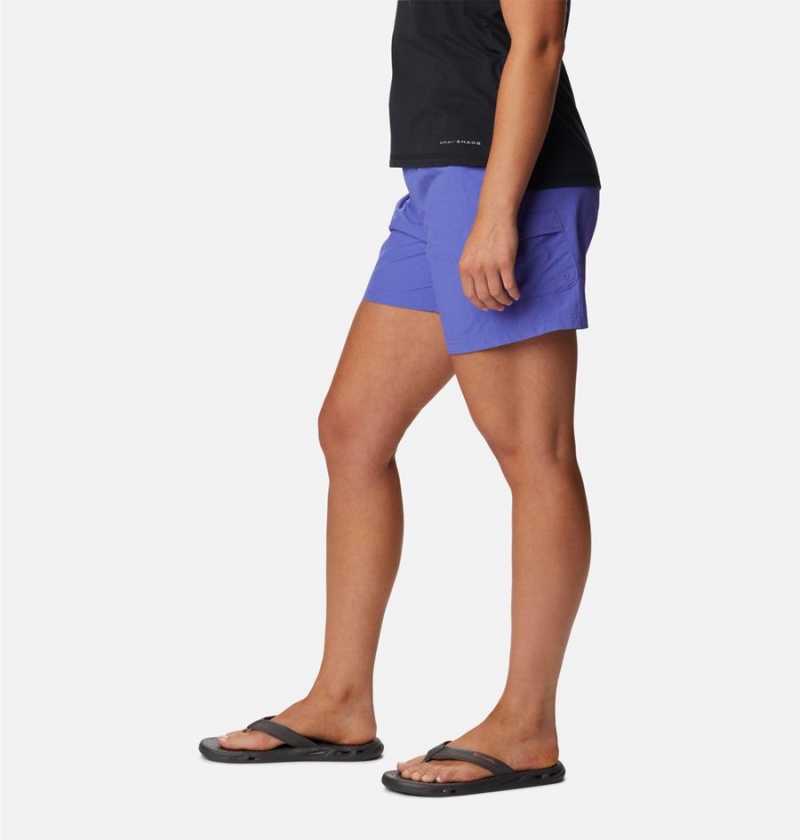 Purple Women's Columbia Sandy River Cargo Shorts | XPMAC-6957