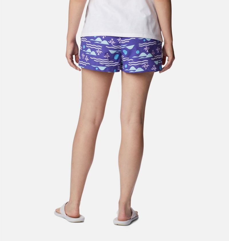 Purple Women's Columbia Sandy River II Printed Shorts | FGETQ-7032