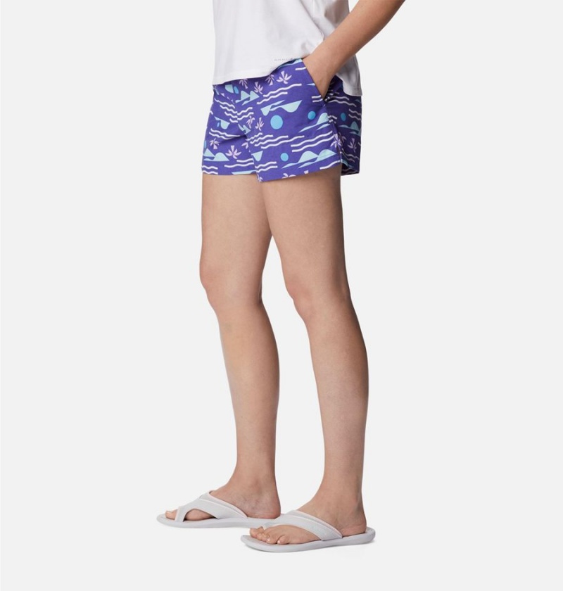 Purple Women's Columbia Sandy River II Printed Shorts | FGETQ-7032