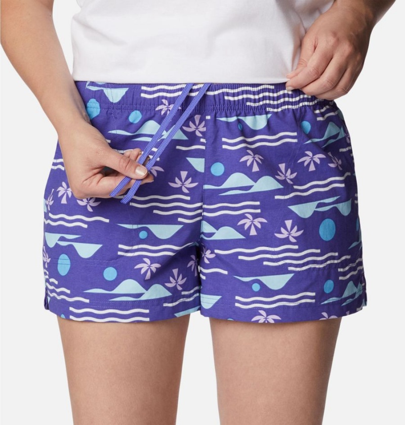 Purple Women's Columbia Sandy River II Printed Shorts | FGETQ-7032