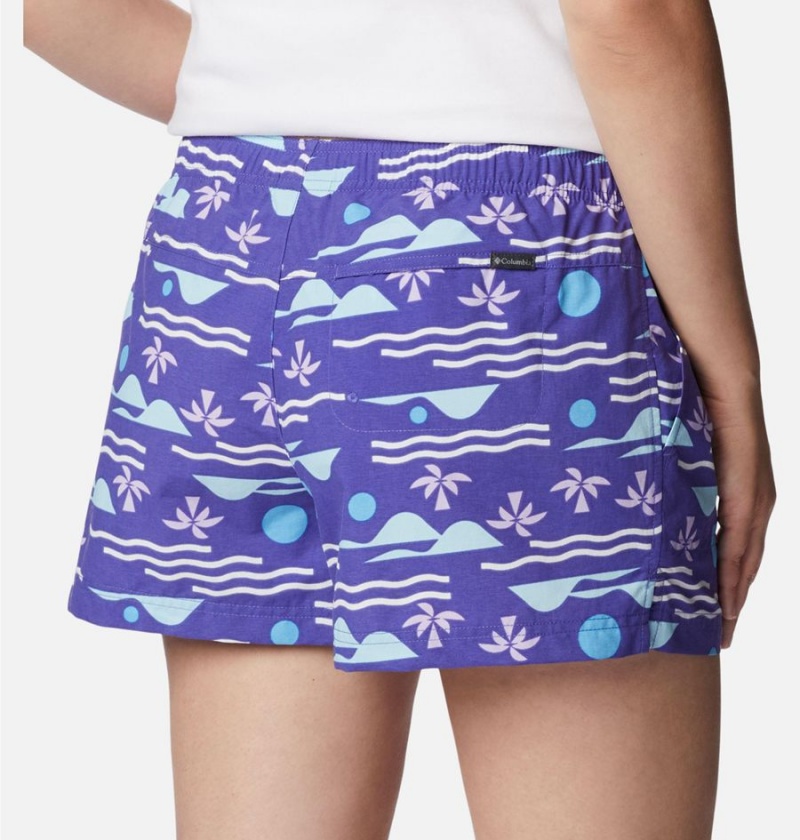 Purple Women's Columbia Sandy River II Printed Shorts | FGETQ-7032