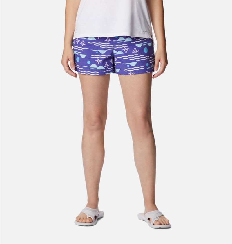 Purple Women\'s Columbia Sandy River II Printed Shorts | FGETQ-7032