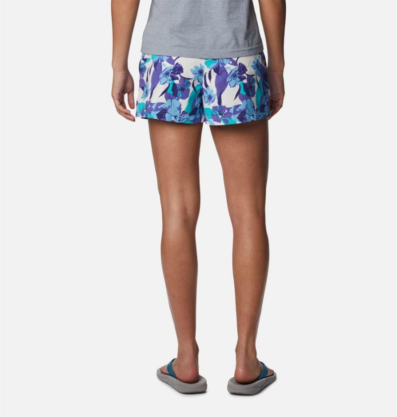 Purple Women's Columbia Sandy River II Printed Shorts | YXQOG-6780