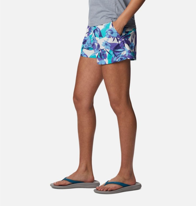 Purple Women's Columbia Sandy River II Printed Shorts | YXQOG-6780