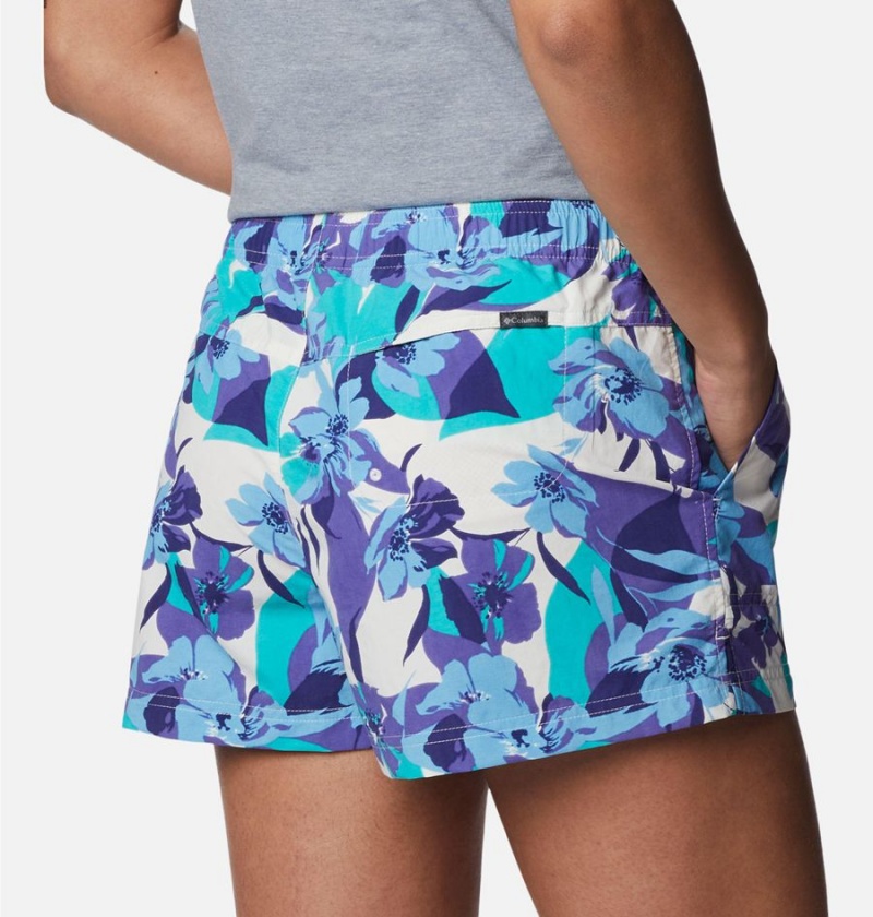 Purple Women's Columbia Sandy River II Printed Shorts | YXQOG-6780