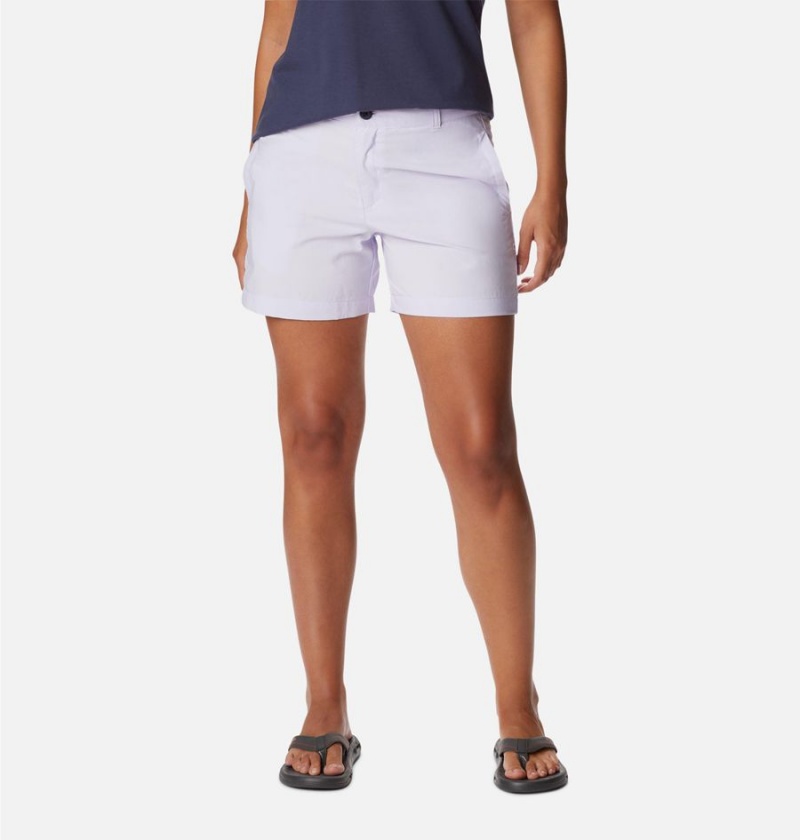 Purple Women's Columbia Silver Ridge Utility Shorts | GUXAO-8520