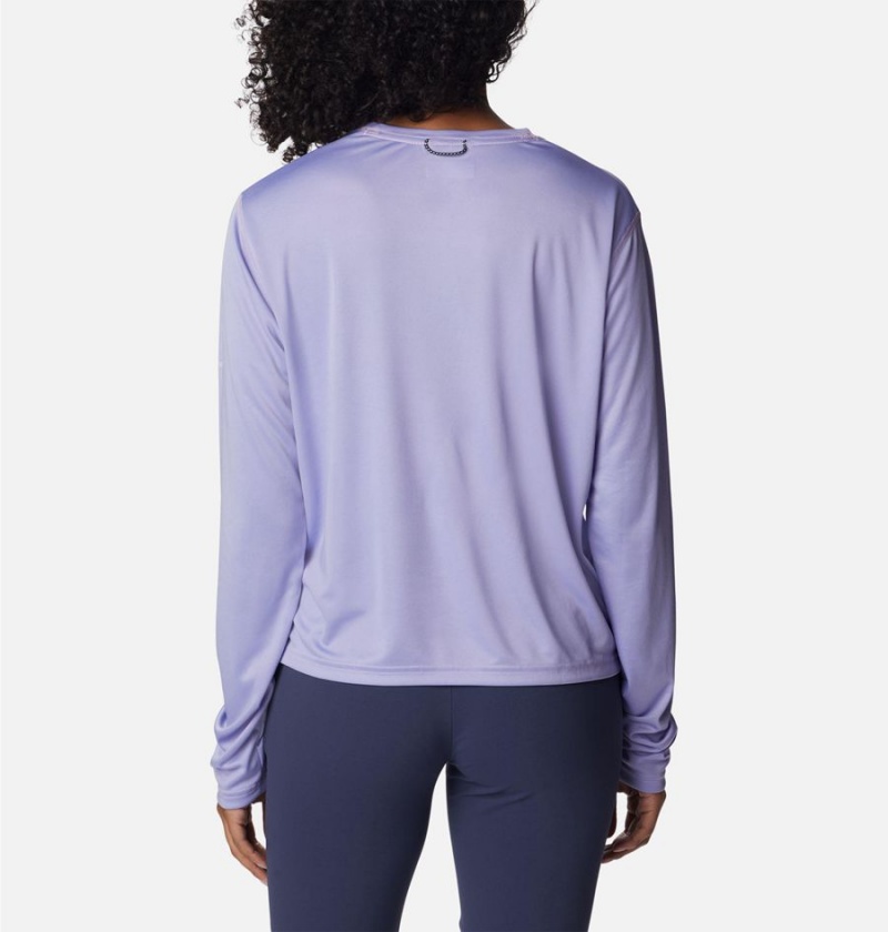 Purple Women's Columbia Summerdry Graphic Long Sleeve T-Shirt | UBSLO-2971