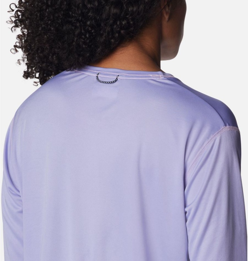 Purple Women's Columbia Summerdry Graphic Long Sleeve T-Shirt | UBSLO-2971