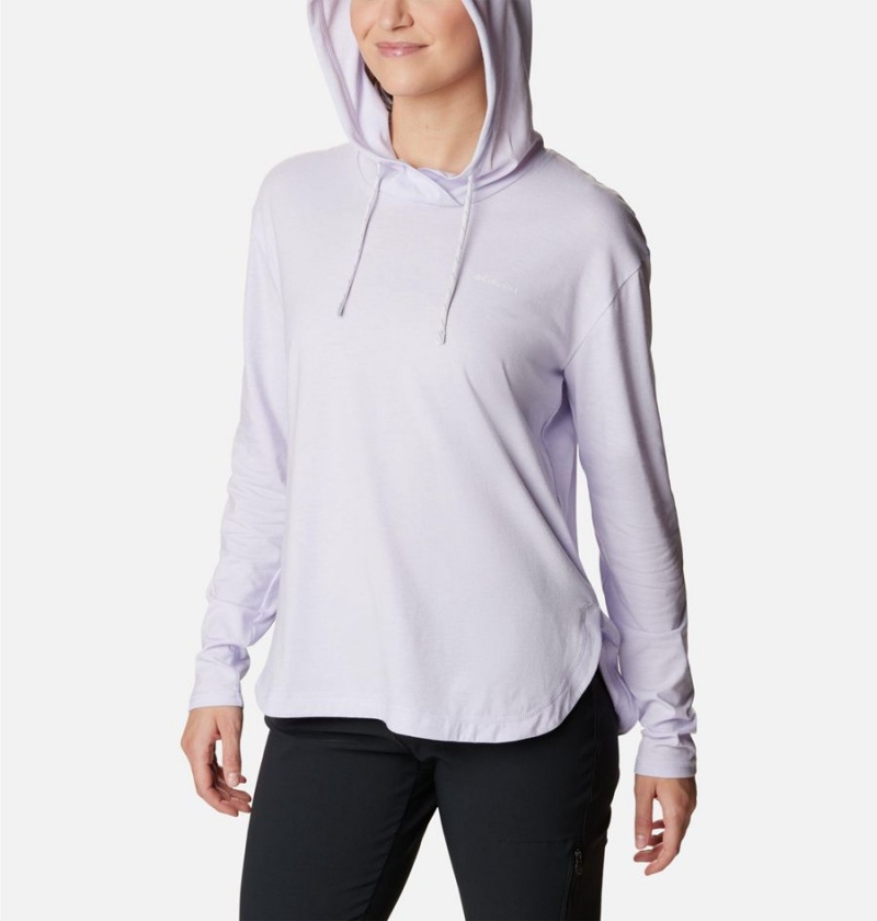 Purple Women's Columbia Sun Trek Pullover Hoodie | SXWPU-5946