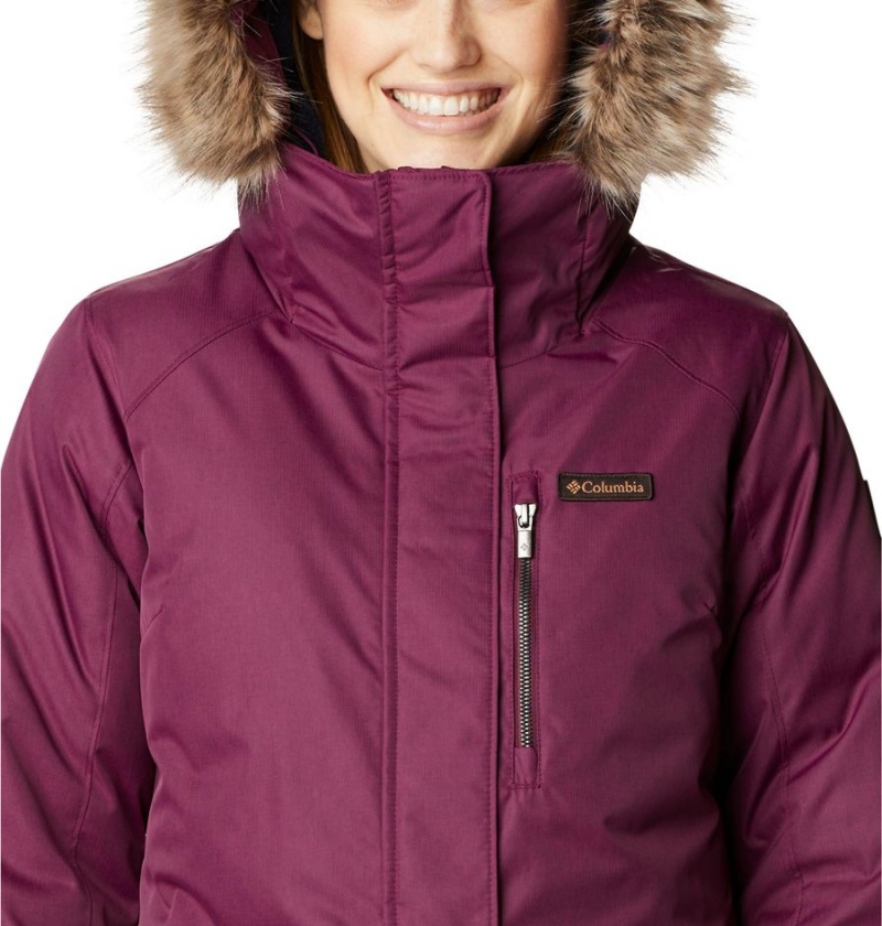 Purple Women's Columbia Suttle Mountain Long Insulated Coats | HWBLS-5123