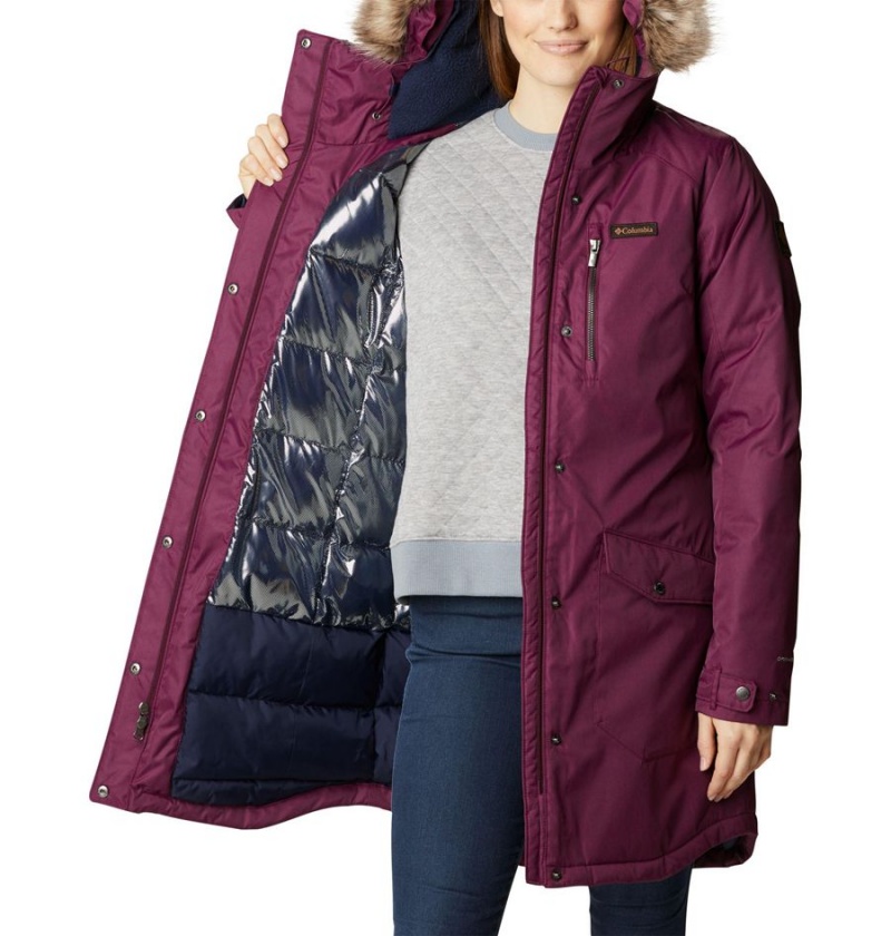 Purple Women's Columbia Suttle Mountain Long Insulated Coats | HWBLS-5123