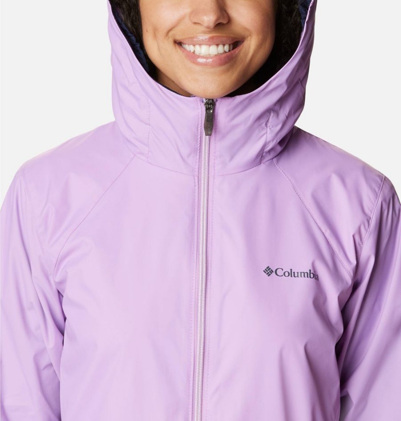 Purple Women's Columbia Switchback Lined Long Rain Jacket | HUIZT-6387