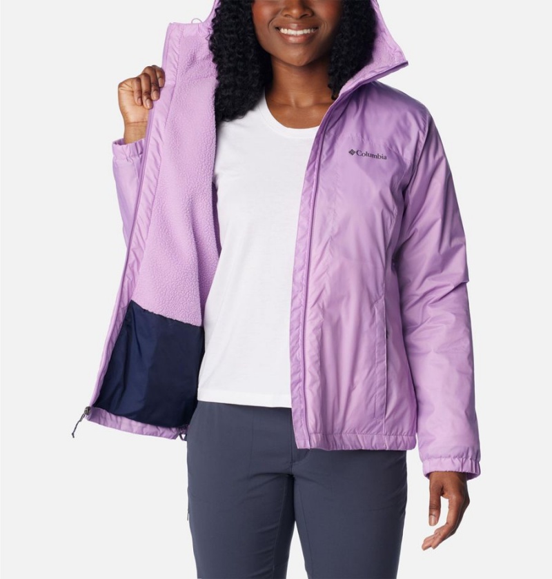 Purple Women's Columbia Switchback Sherpa Lined Rain Jacket | EUGTH-2409