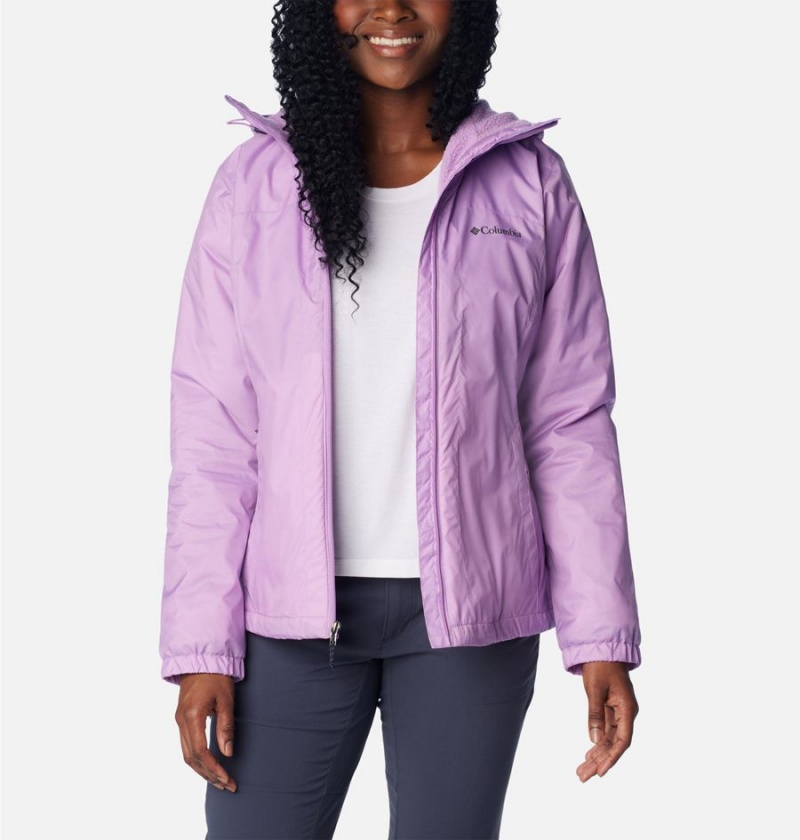 Purple Women's Columbia Switchback Sherpa Lined Rain Jacket | EUGTH-2409