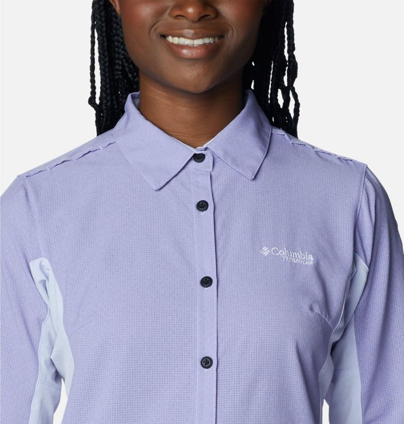 Purple Women's Columbia Titan Pass Irico Long Sleeve Shirt | TSJDP-6429