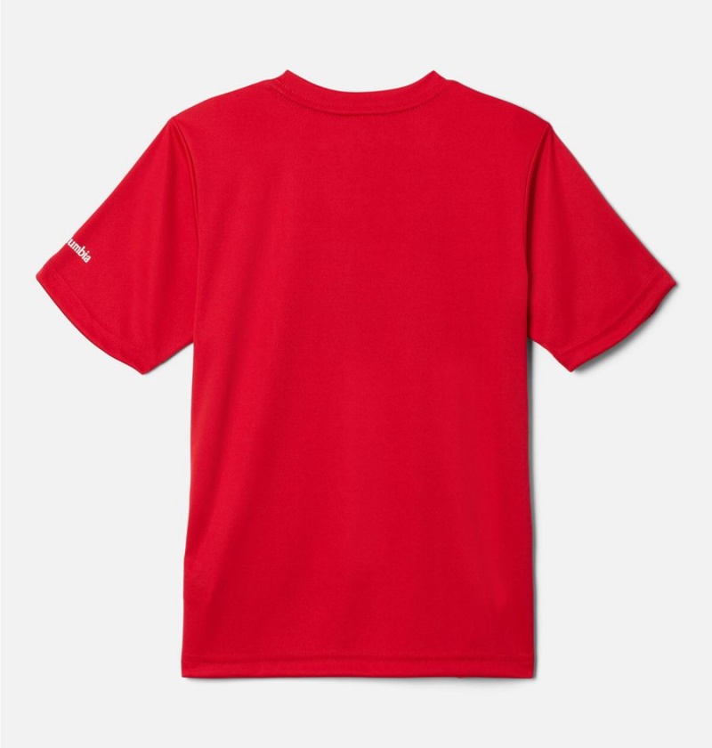 Red Kids' Columbia Edisun Trail Graphic T-Shirt | VYJEN-4539