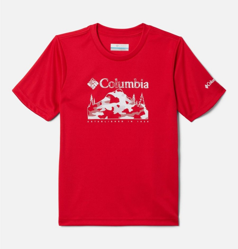 Red Kids\' Columbia Edisun Trail Graphic T-Shirt | VYJEN-4539