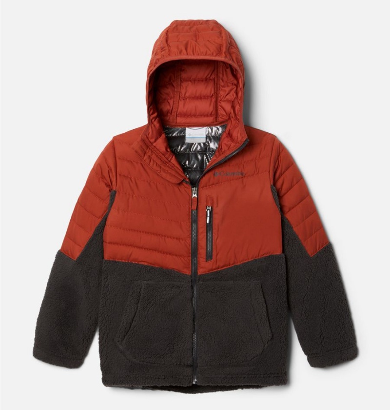 Red Kids\' Columbia Powder Lite Novelty Hooded Jacket | AEJKT-9108