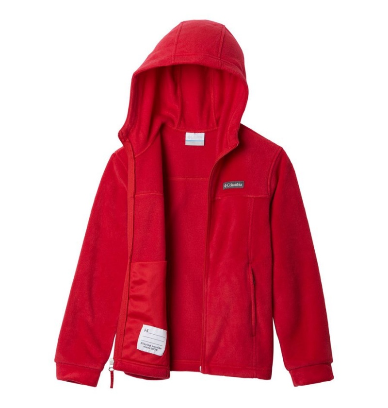 Red Kids' Columbia Steens Mountain II Fleece Hooded Jacket | QCRHG-7396