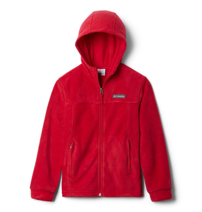 Red Kids\' Columbia Steens Mountain II Fleece Hooded Jacket | QCRHG-7396