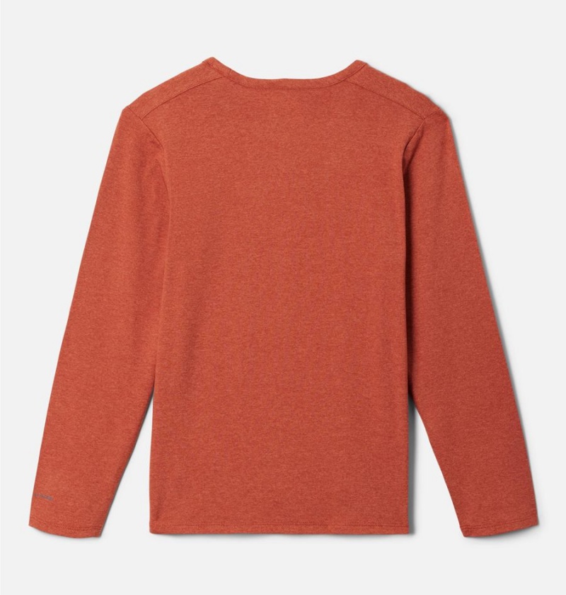 Red Kids' Columbia Tech Trail Long Sleeve T-Shirt | CREAD-2516