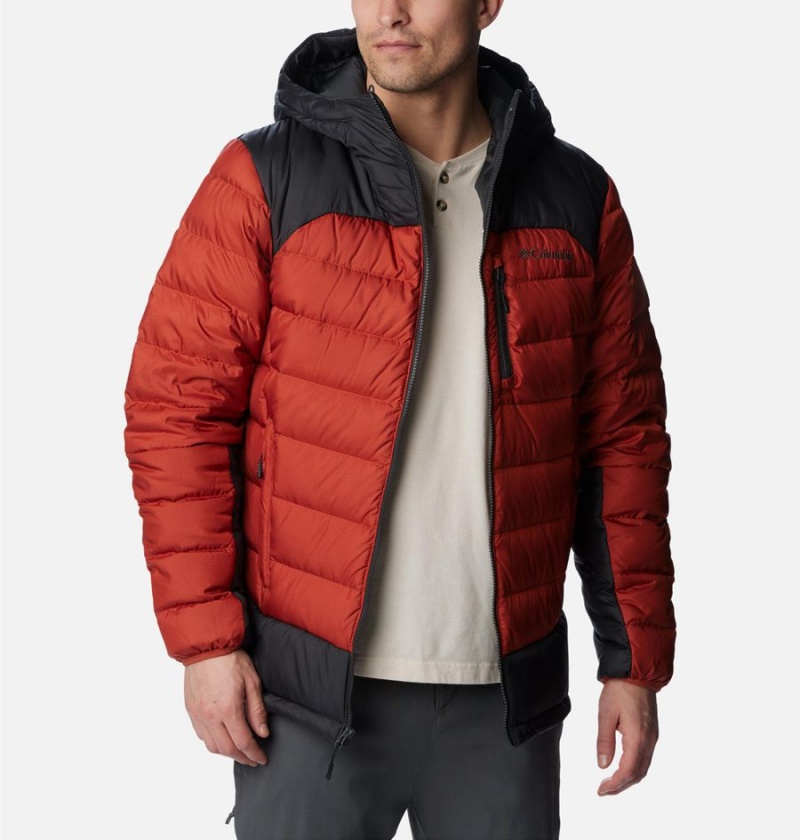 Red Men's Columbia Autumn Park Hooded Insulated Puffer Jacket | SFGKO-3650