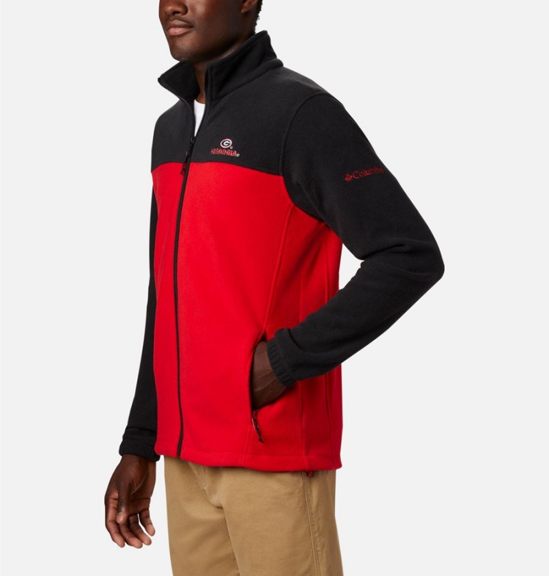 Red Men's Columbia Collegiate Flanker III - Georgia Fleece Jacket | VMWAT-7156