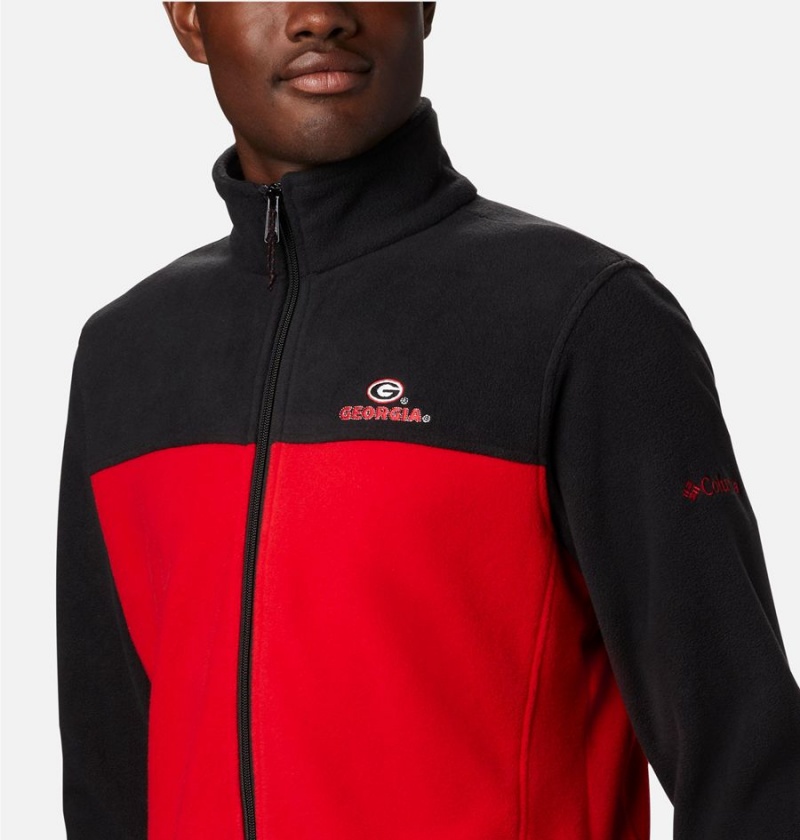 Red Men's Columbia Collegiate Flanker III - Georgia Fleece Jacket | VMWAT-7156