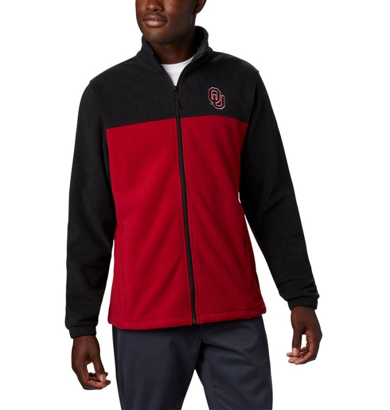 Red Men\'s Columbia Collegiate Flanker III - Oklahoma Fleece Jacket | ZKFWC-7239