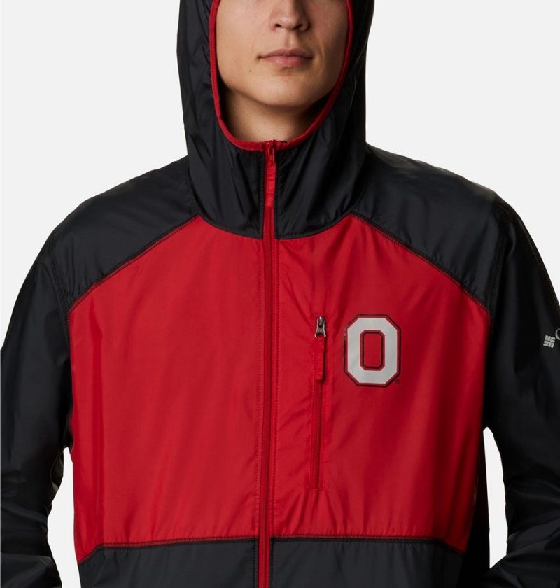 Red Men's Columbia Collegiate Flash Forward Jacket - Ohio State Windbreaker | TZKXP-4189