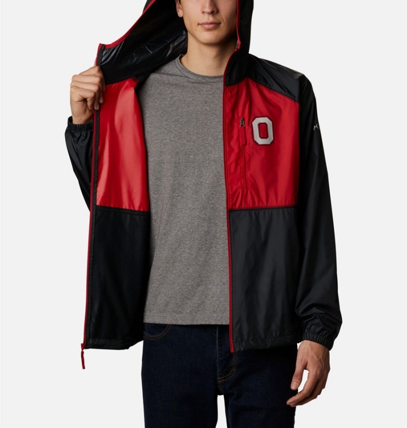 Red Men's Columbia Collegiate Flash Forward Jacket - Ohio State Windbreaker | TZKXP-4189