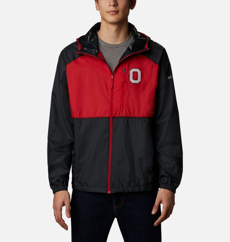 Red Men\'s Columbia Collegiate Flash Forward Jacket - Ohio State Windbreaker | TZKXP-4189