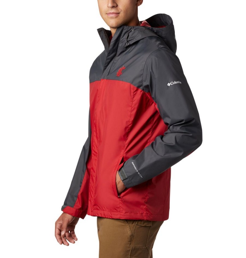 Red Men's Columbia Collegiate Glennaker Storm - Washington State Rain Jacket | FOZVN-6579