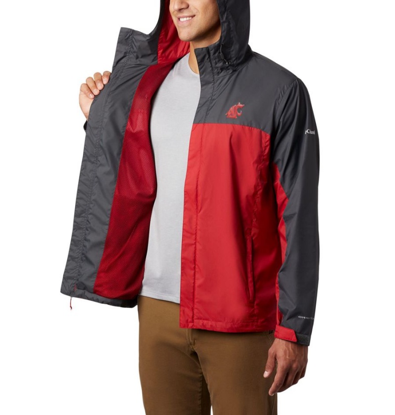 Red Men's Columbia Collegiate Glennaker Storm - Washington State Rain Jacket | FOZVN-6579