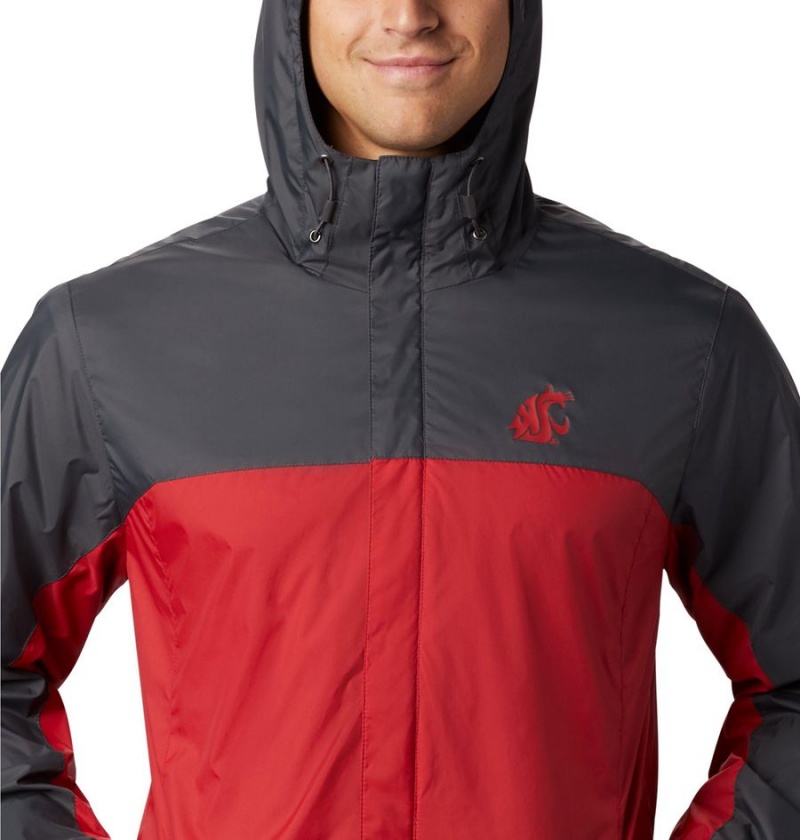 Red Men's Columbia Collegiate Glennaker Storm - Washington State Rain Jacket | FOZVN-6579