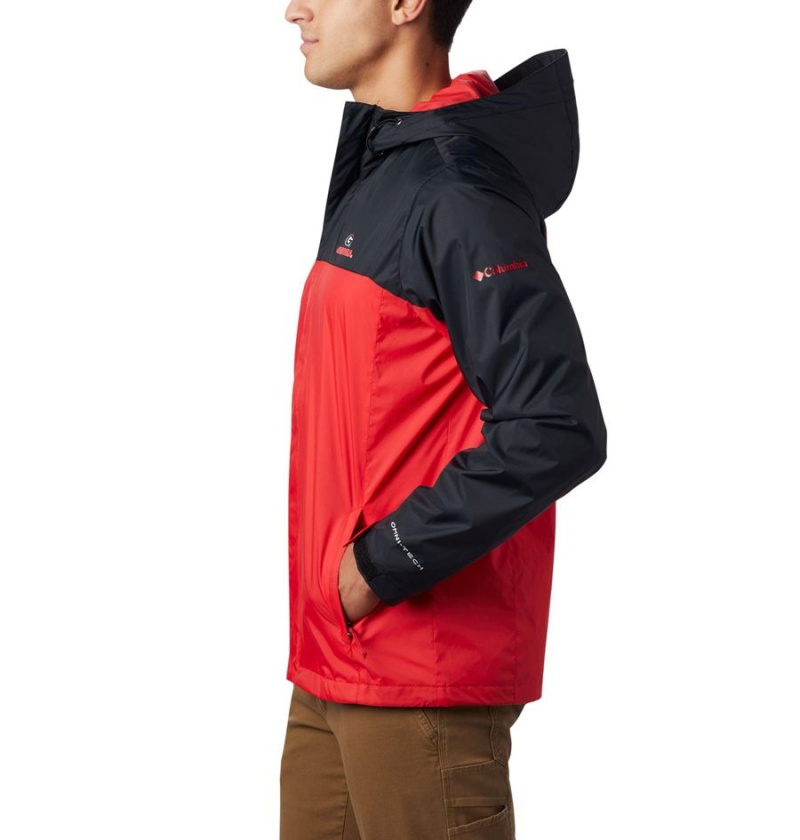 Red Men's Columbia Collegiate Glennaker Storm - Georgia Rain Jacket | ZHJCO-4705