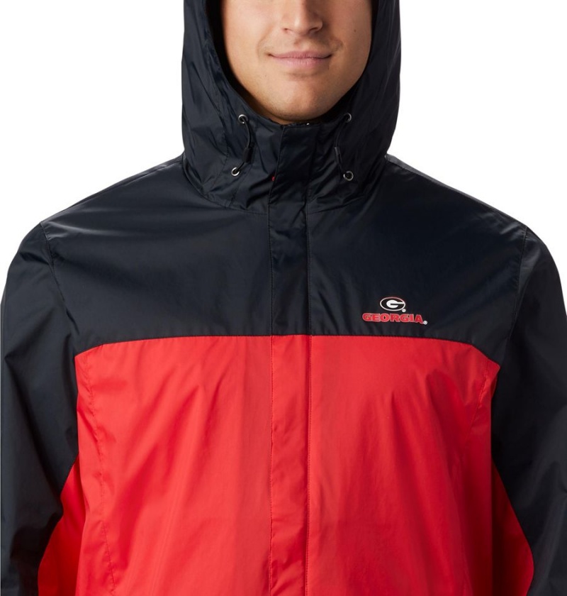 Red Men's Columbia Collegiate Glennaker Storm - Georgia Rain Jacket | ZHJCO-4705