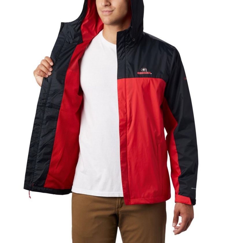 Red Men's Columbia Collegiate Glennaker Storm - Georgia Rain Jacket | ZHJCO-4705