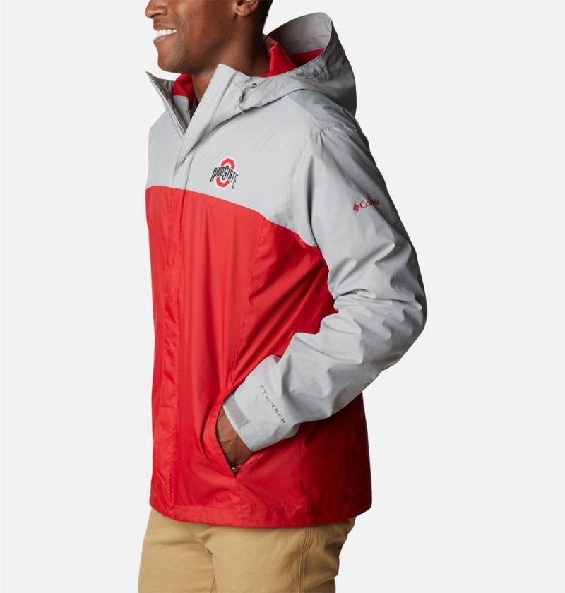 Red Men's Columbia Collegiate Glennaker Storm - Ohio State Rain Jacket | ULAIH-1385