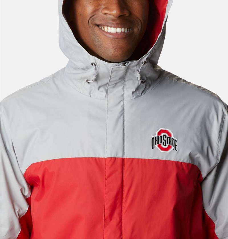 Red Men's Columbia Collegiate Glennaker Storm - Ohio State Rain Jacket | ULAIH-1385