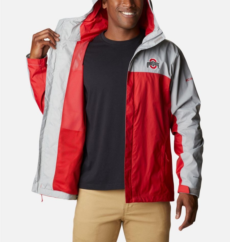 Red Men's Columbia Collegiate Glennaker Storm - Ohio State Rain Jacket | ULAIH-1385