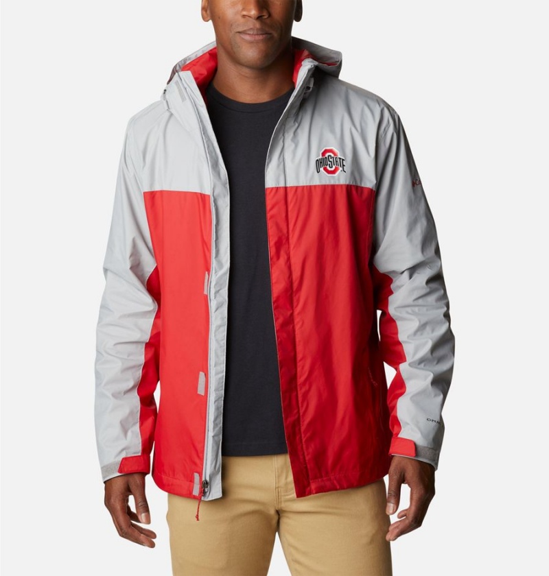 Red Men's Columbia Collegiate Glennaker Storm - Ohio State Rain Jacket | ULAIH-1385