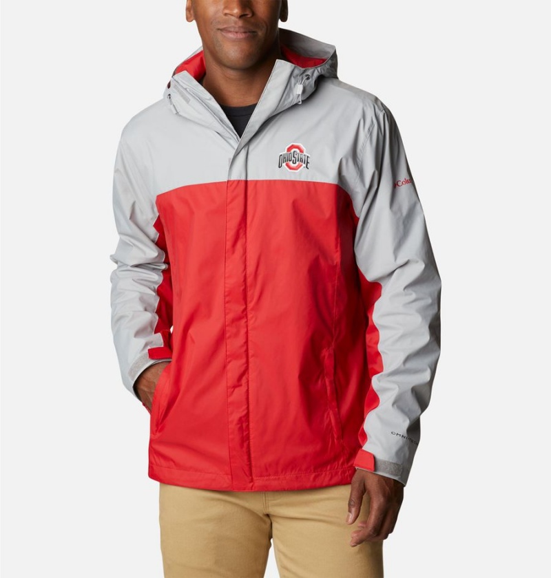 Red Men\'s Columbia Collegiate Glennaker Storm - Ohio State Rain Jacket | ULAIH-1385