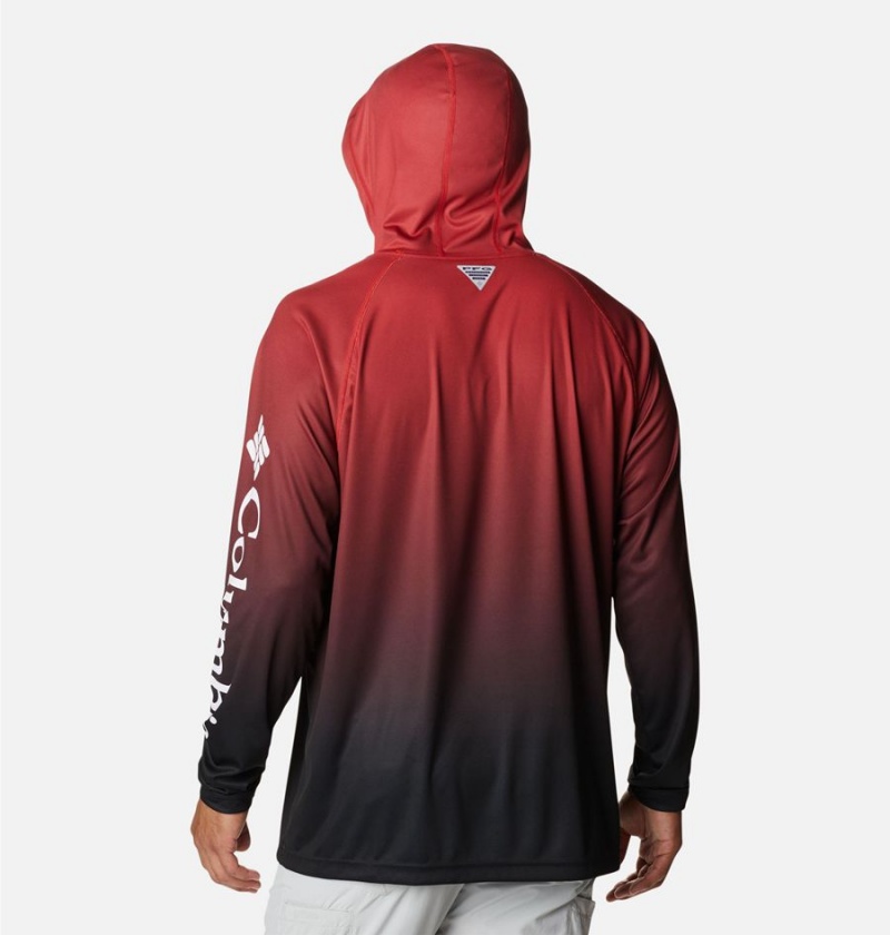 Red Men's Columbia Collegiate PFG Super Terminal Tackle - Georgia Hoodie | AKMIX-6029