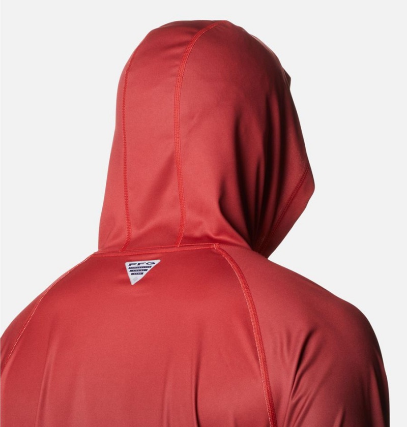 Red Men's Columbia Collegiate PFG Super Terminal Tackle - Georgia Hoodie | AKMIX-6029