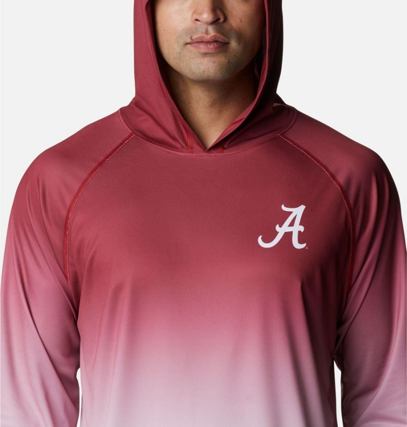 Red Men's Columbia Collegiate PFG Super Terminal Tackle - Alabama Hoodie | YZFCV-1637